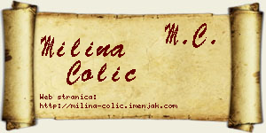 Milina Čolić vizit kartica